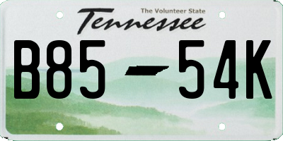 TN license plate B8554K