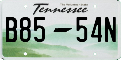 TN license plate B8554N