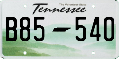 TN license plate B8554O