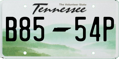 TN license plate B8554P