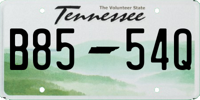 TN license plate B8554Q