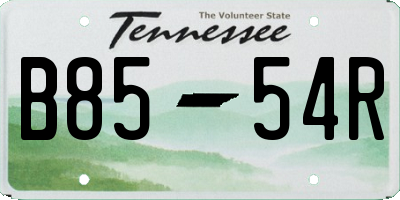 TN license plate B8554R