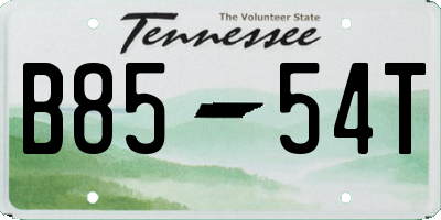 TN license plate B8554T