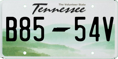 TN license plate B8554V