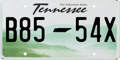 TN license plate B8554X