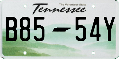 TN license plate B8554Y
