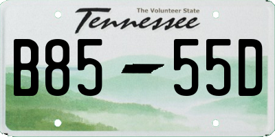 TN license plate B8555D