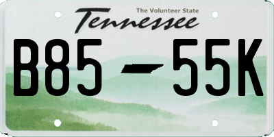 TN license plate B8555K