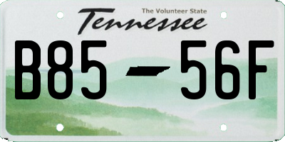 TN license plate B8556F