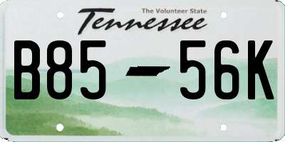 TN license plate B8556K