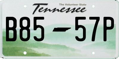 TN license plate B8557P