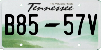 TN license plate B8557V