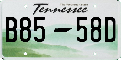 TN license plate B8558D