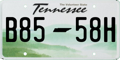 TN license plate B8558H