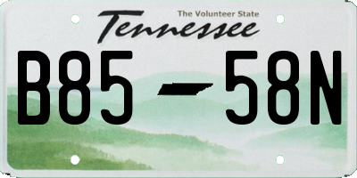 TN license plate B8558N