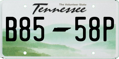 TN license plate B8558P