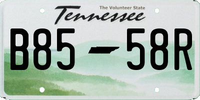 TN license plate B8558R
