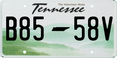 TN license plate B8558V