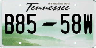 TN license plate B8558W