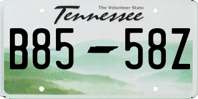 TN license plate B8558Z