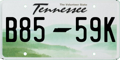 TN license plate B8559K