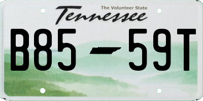 TN license plate B8559T