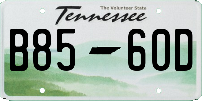 TN license plate B8560D