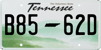 TN license plate B8562D