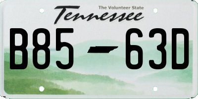 TN license plate B8563D