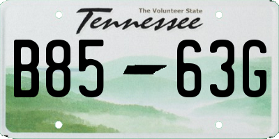 TN license plate B8563G