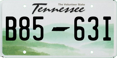 TN license plate B8563I