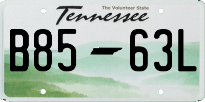 TN license plate B8563L