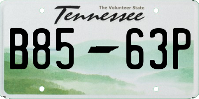 TN license plate B8563P