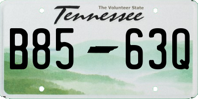 TN license plate B8563Q