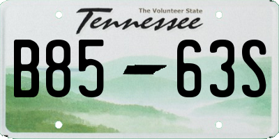 TN license plate B8563S