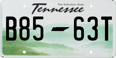 TN license plate B8563T