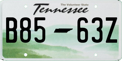 TN license plate B8563Z