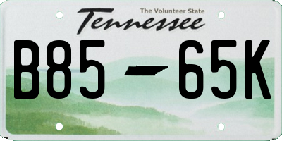 TN license plate B8565K