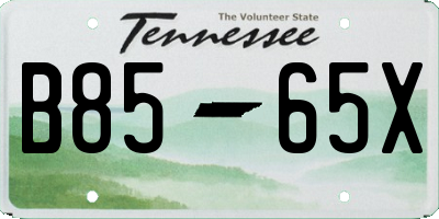 TN license plate B8565X
