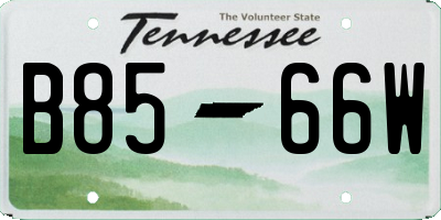 TN license plate B8566W