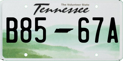 TN license plate B8567A
