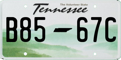 TN license plate B8567C