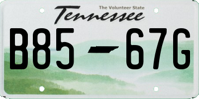 TN license plate B8567G