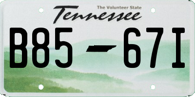 TN license plate B8567I