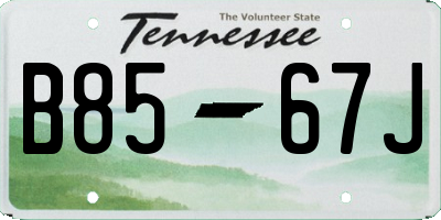 TN license plate B8567J