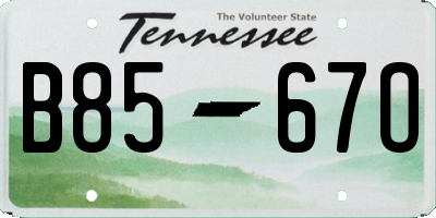 TN license plate B8567O