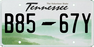 TN license plate B8567Y