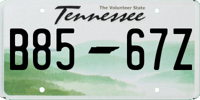 TN license plate B8567Z