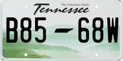 TN license plate B8568W