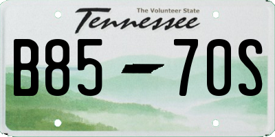 TN license plate B8570S